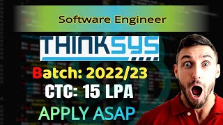 ThinkSys  Hiring | Software Engineer | MTech | Batch: 2022/23 | #thinksys #software #softwarejobs screenshot 5