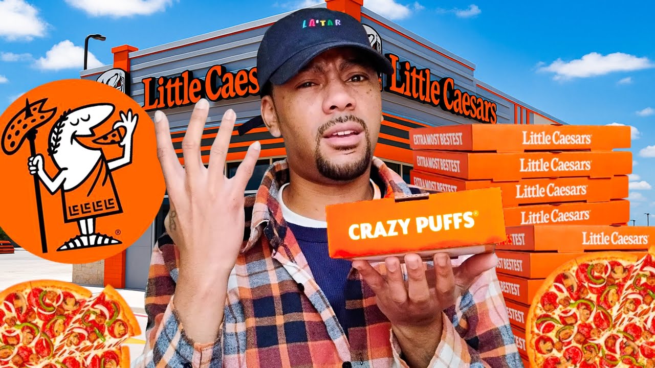 TRYING Little Caesars CRAZY PUFFS and New PRETZEL CRUST Pizza! Ultimate Taste Test