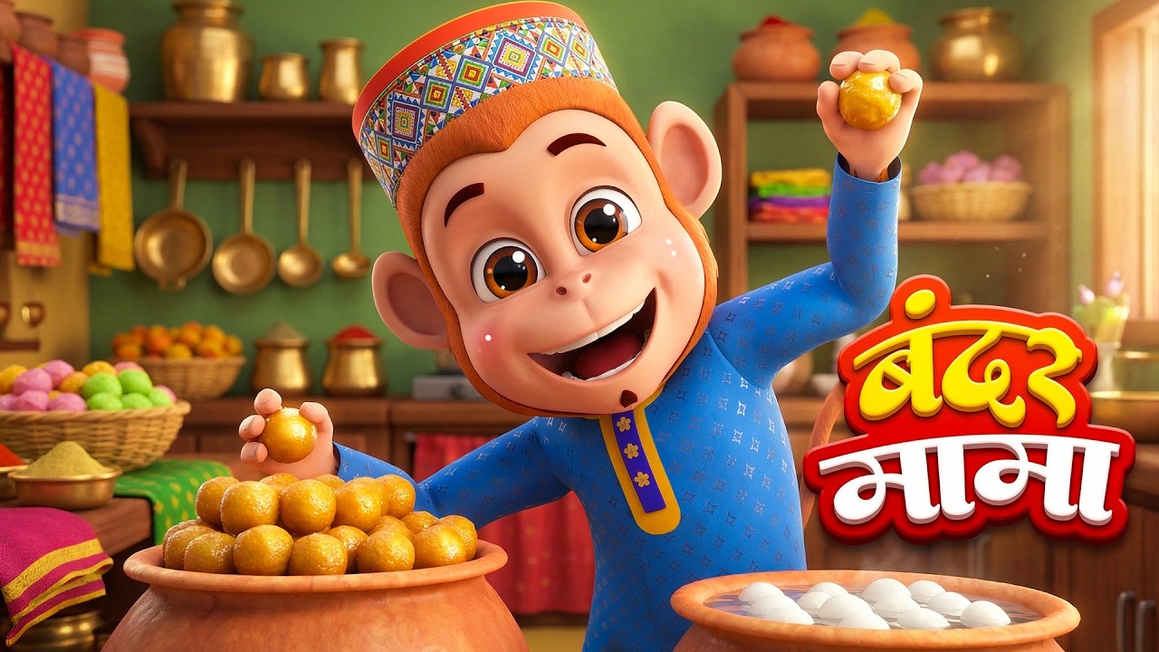 🐒 बंदर मामा पहन पजामा | Bandar Mama Pahan Pajama | 5 Mazedar Cartoon Stories | Hindi Rhymes
