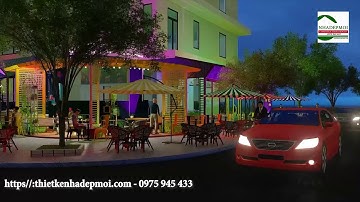 Thiết kế quán cafe lô góc 2 mặt tiền đẹp