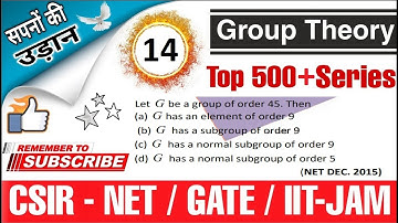 Q:-14 CSIR NET/GATE/IIT JAM GROUP THEORY SOLUTION SERIES BY S.DHIMAN EPIC MATHEMATICS