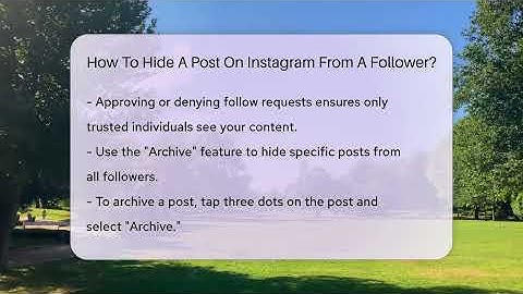 How To Hide A Post On Instagram From A Follower? - Everyday-Networking