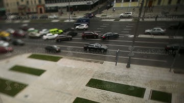 Road with cars in traffic rush. Footage. Blur traffic jam with bokeh light, transportation