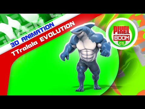 Green Screen Tralalero Tralala Evolution Meme Brainrot 3D Animation PixelBoomCG