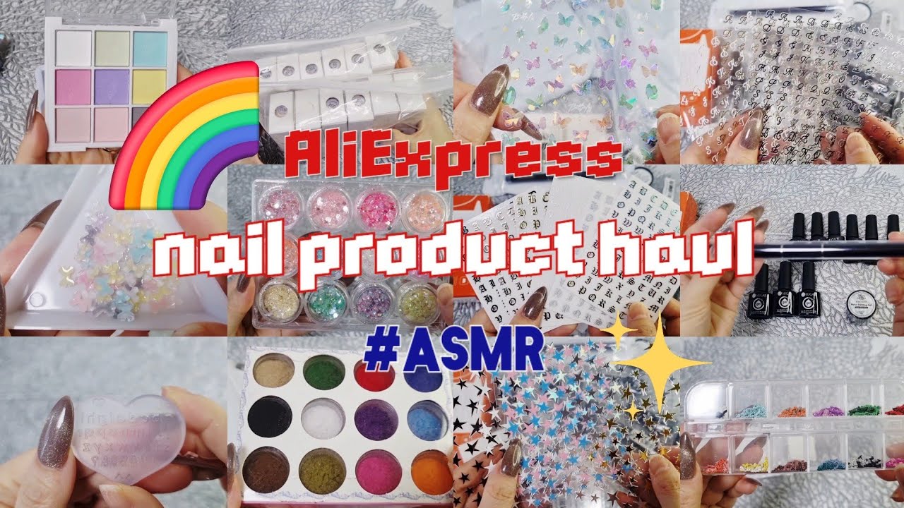 AliExpress nail products haul 네일용품 언박싱 #ASMR #selfnails