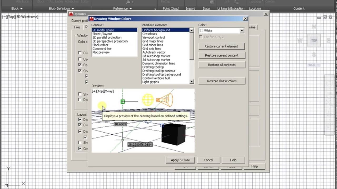 White Background In Autocad