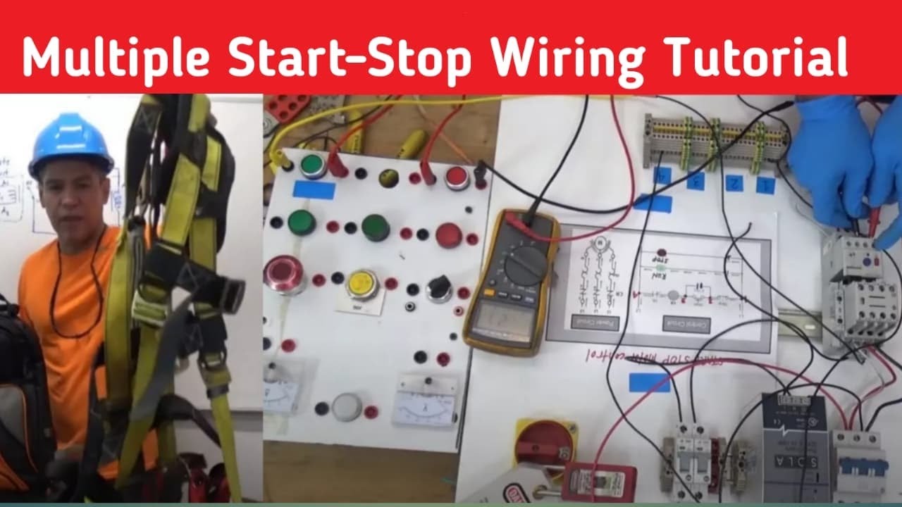 Multiple Start Stop Circuit with Schematic and wiring Diagram - YouTube