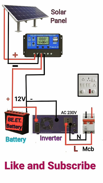 Solar Power System Connection #solar panel, batter, inverter connection