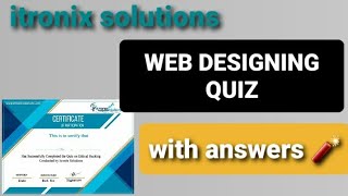 ITRONIX SOLUTIONS- WEB DESIGNING CERTIFICATE FOR FREE -TAMIL