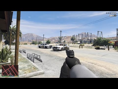 GTA 5 - First Person Cop Rampage in Sandy Shores + Ten Star Escape