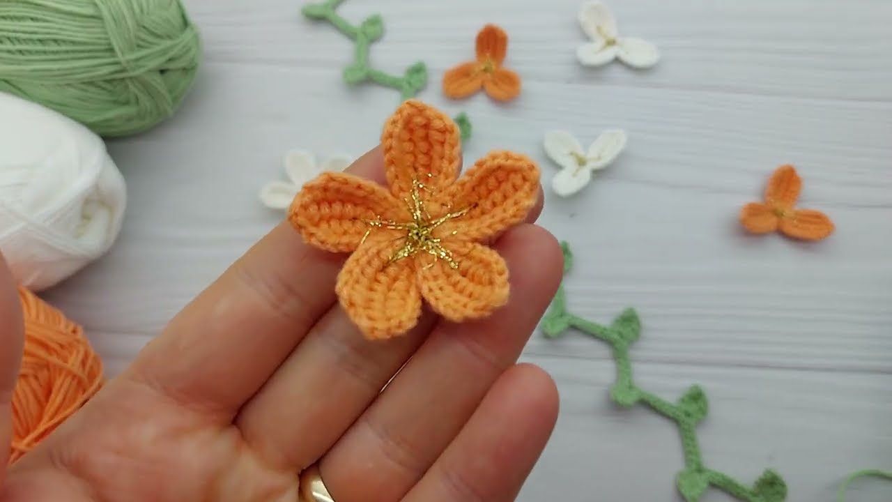 Tığ işi Kiraz Çiçeği Salkım (sarmaşık )Toka Yapımı/Kızlar çok sevecek 🌸🌸🌸 #salkımtoka  #örgütoka