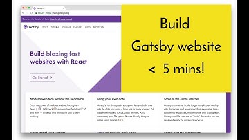 🔥 ⚛️ Build a Gatsby website in less than 5 mins!