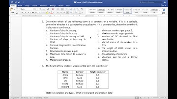 Technical Mathematics 3 (IGD21302) (Tutorial 1) - Part 1