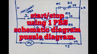 schematic diagram of 1 push button switch start stop operation(tagalog)
