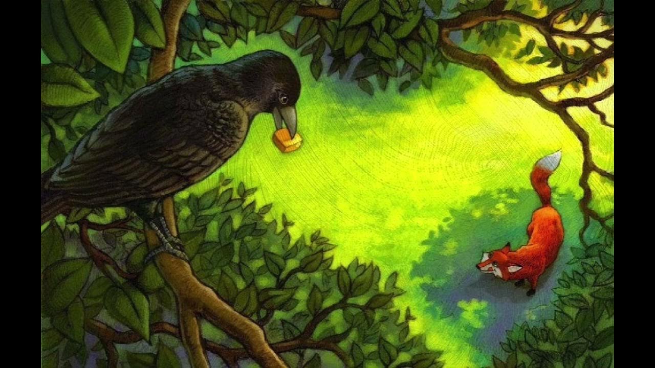 Рисунок на тему ворона и лисица