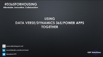 Dataverse+D365+PowerApps - #D365ForHousing