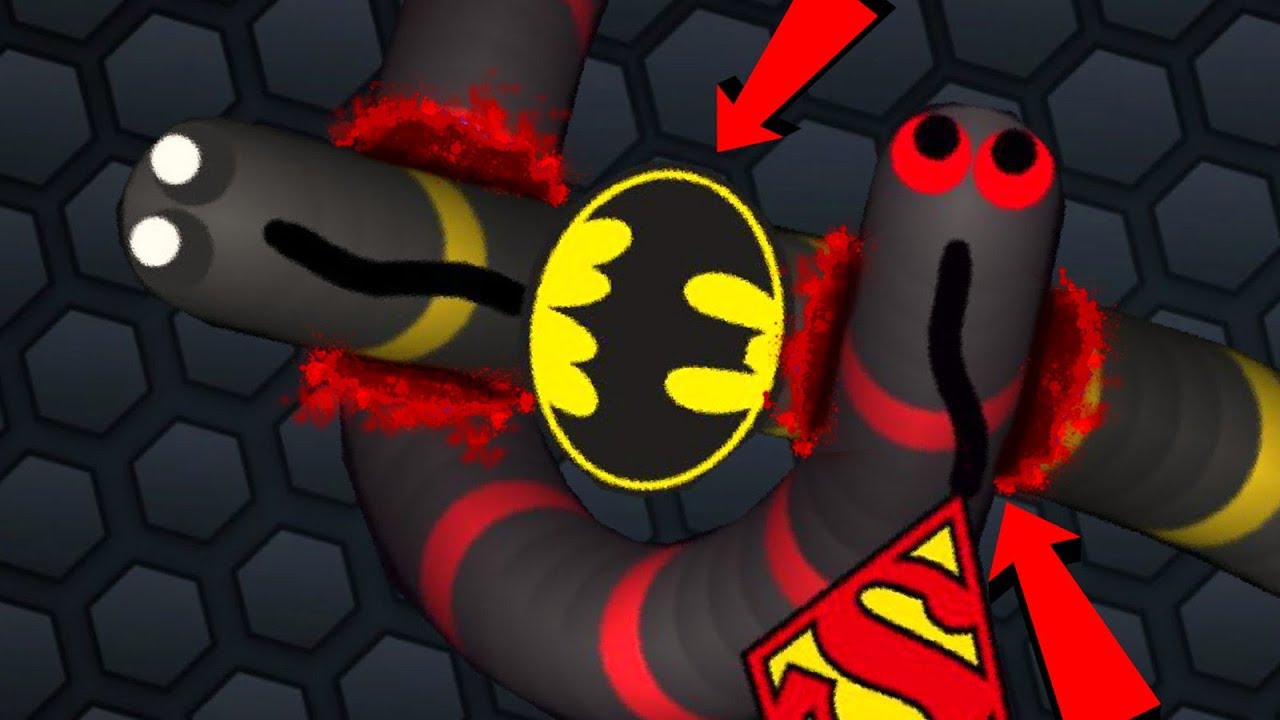 Slither.io INIVINCIBLE SUPERMAN VS HACKING BATMAN / EPIC BATTLE / BEST MOMENTS EVER