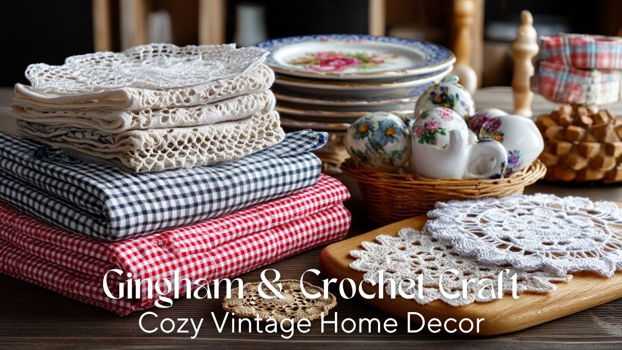 Идеи для создания уютного винтажного домашнего декора с использованием клетчатых узоров и вязания...