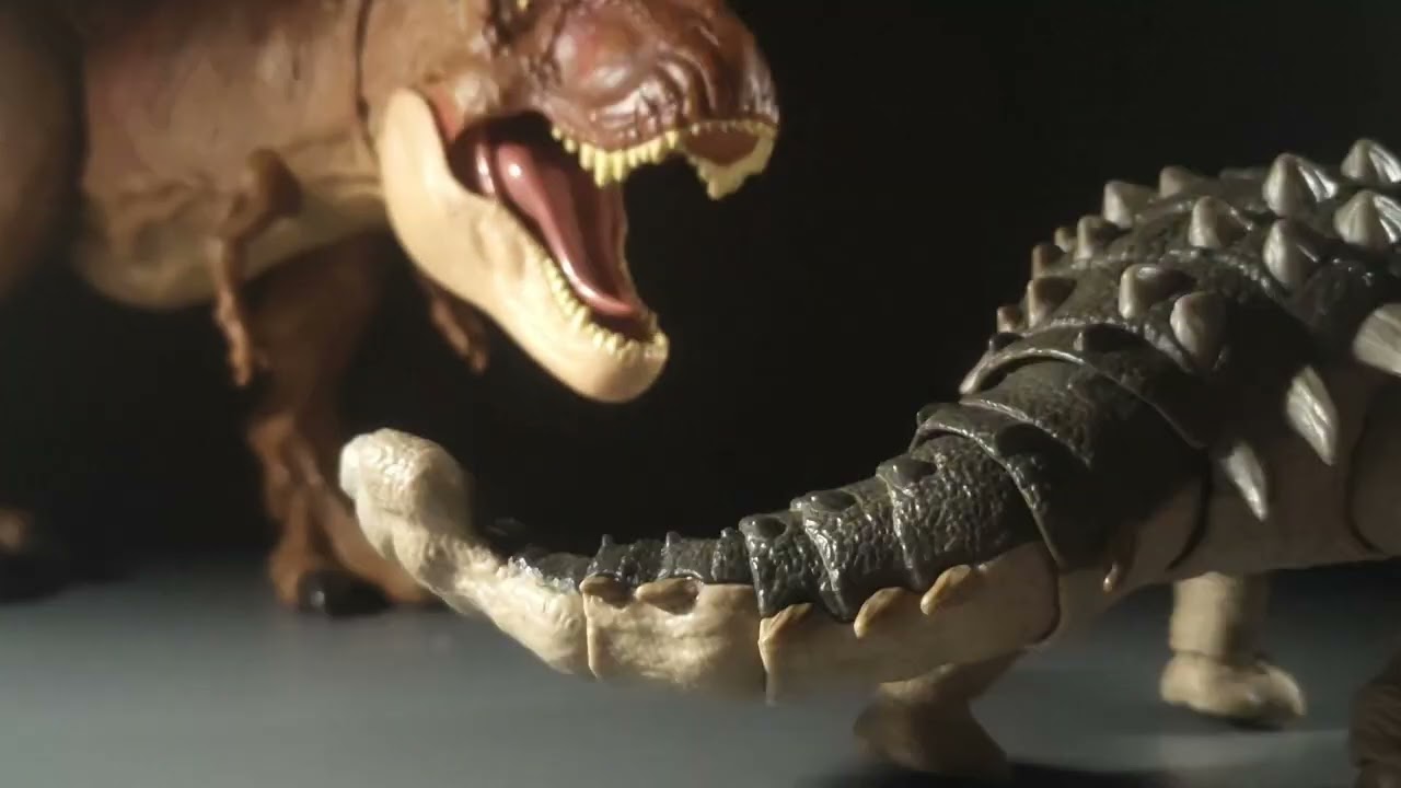 #jurassicworld : Tyrannosaurus rex Vs Ankylosaurus (stop motion)
