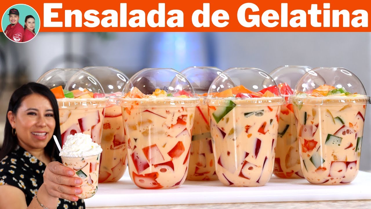 Ensalada de Gelatina en Crema de 3 leches con Durazno |Con 5 Ingredientes para Negocio o Antojo |