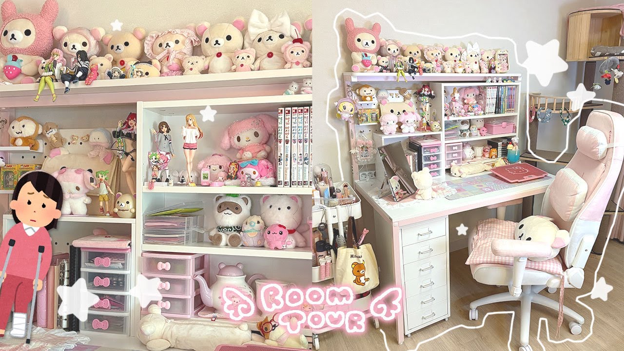 ✧ 눈물의 룸투어 asmr | NEW 책상 꾸미기, 핑크책상, 데스크투어(다가구 프래그마 익스팬션) ໒꒱·°✧