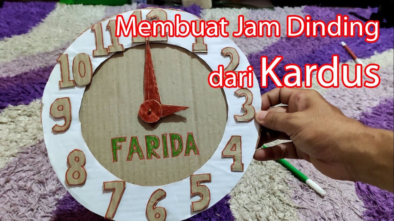 cara membuat jam dinding dari kardus