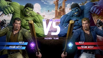 Hulk and Frank West vs Blue Hulk and Frank West - MARVEL VS. CAPCOM: INFINITE