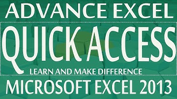 Customize Quick Access Toolbar in Excel  - Advance Excel Program 2013 (Demo Module 01 Class#26)