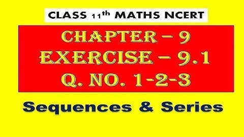 Chapter 9 Exercise 9.1 (Q 1,2 & 3) Class 11 Maths || Ncert Math English or Hindi
