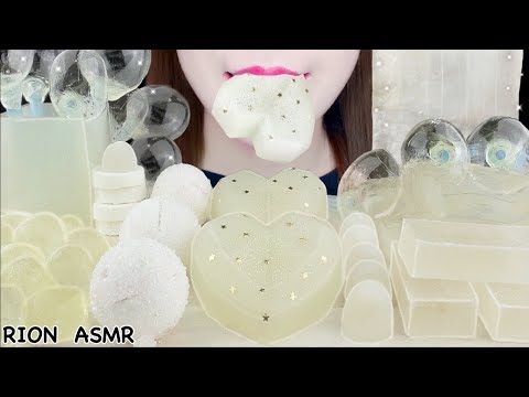 【ASMR】【咀嚼音】透明のデザート♡　琥珀糖,アロエベラ,バルーンキャンディ,ハートゼリー,わらびもち,ラムネ,地球グミ