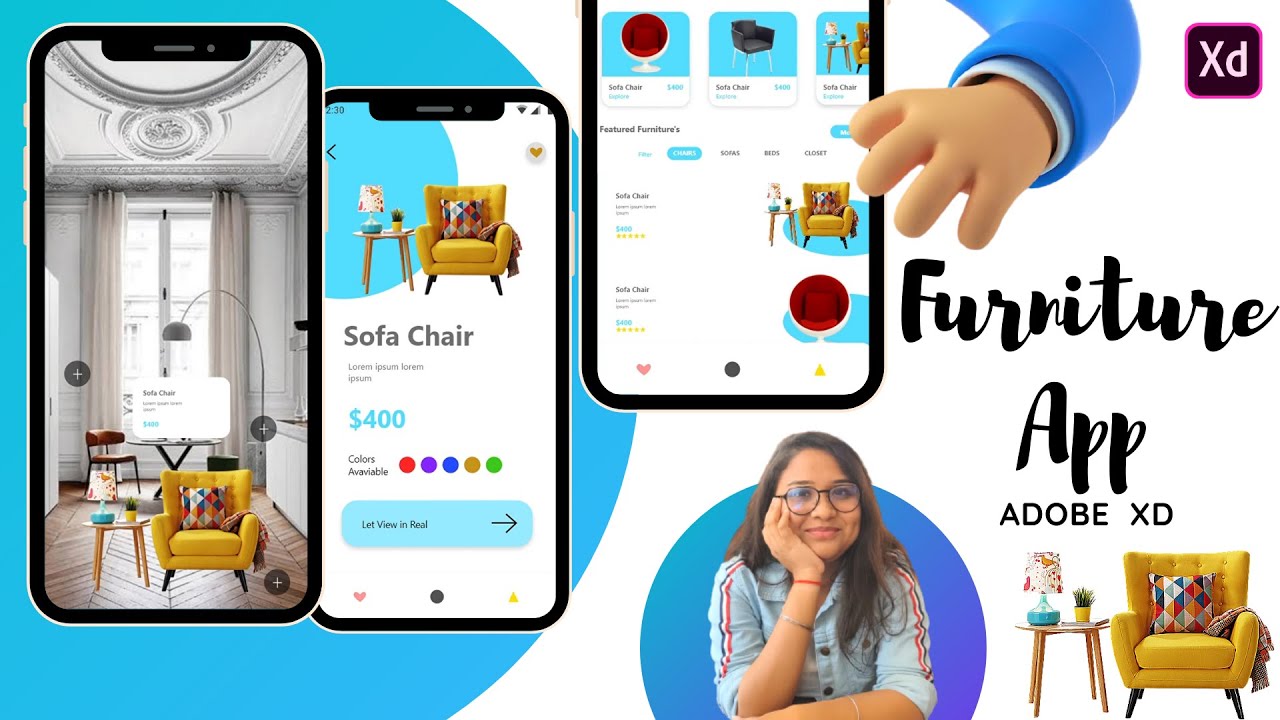 ADOBE XD AR Furniture App UI/UX Design AR App Design 😊😊 YouTube