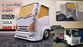 I made the cab of the isuzu nmr71 truck from PVC pipe
