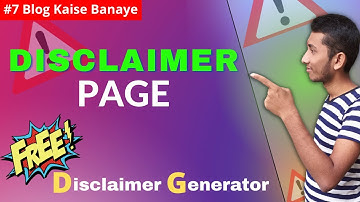 Free Disclaimer Generator | WordPress Me Disclaimer Page Kaise Banaye | Disclaimer Page Generator