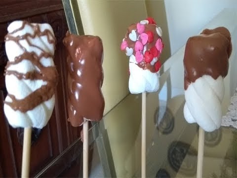 Pirulitos de marshmallow