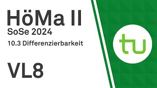 VL 8: Ableitungsregeln, Ableitung d. Umkehrfunktion - TU Dortmund, Höhere Mathematik II (BCI/BW/MLW)