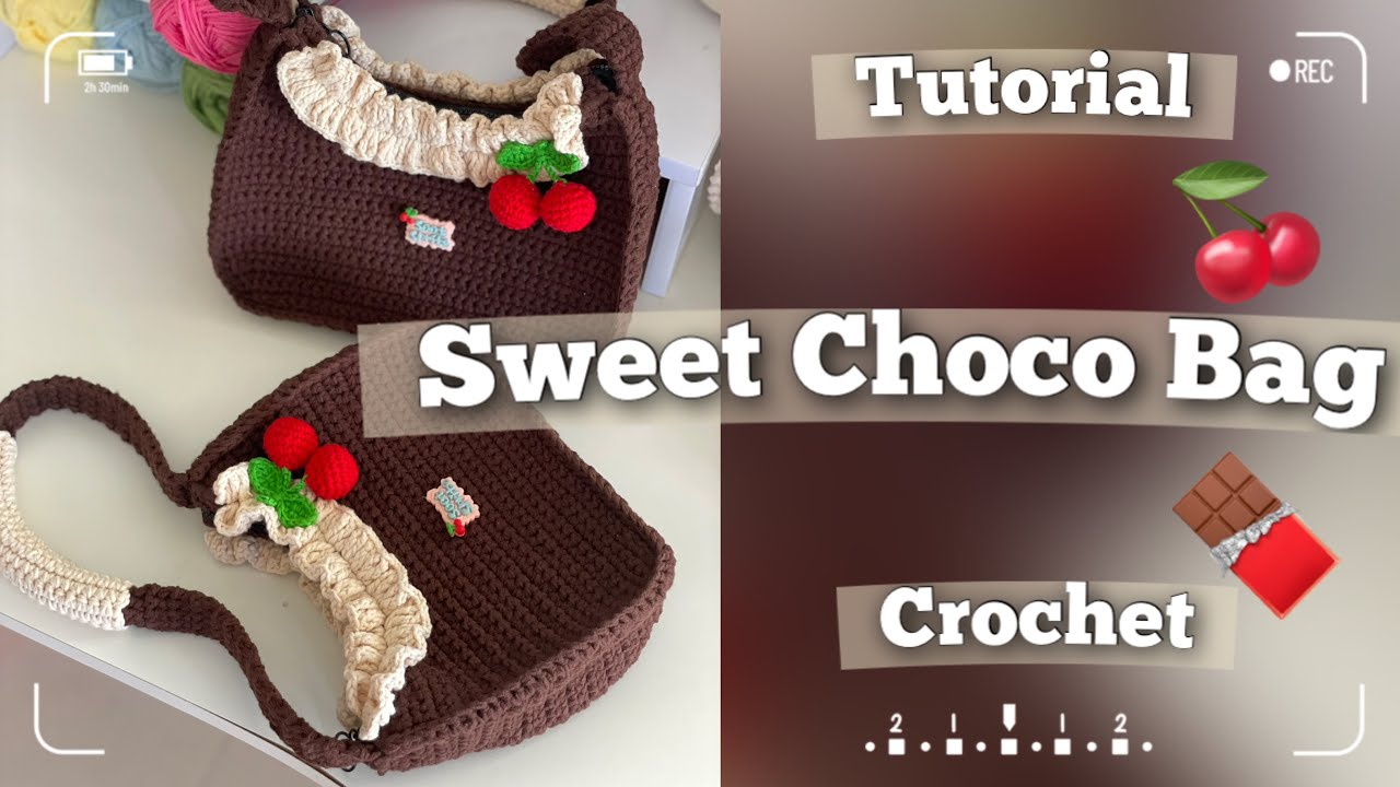Móc Túi Đeo Vai Cherry Dễ Thương | Easy Sweet Choco Crochet Bag Tutorial