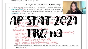 AP Statistics 2021 FRQ #3 / AP 통계학 2021 FRQ #3 문풀