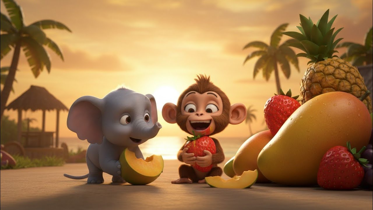 🍉🐒🐘 THE GREAT FRUIT ADVENTURE: A FUN-FILLED JUNGLE JOURNEY OF FRIENDSHIP & GIANT FRUITS ✨🌴