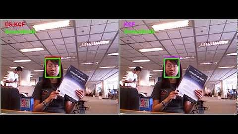 DS-KCF vs KCF for face_occ5 sequence