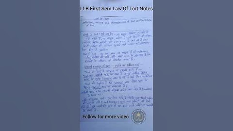 Law Of Tort ,Meaning, Definition In Hindi | LLB First Sem #legallearning  #legaleducation #lawoftort