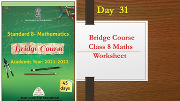 Day 31 | Bridge course 8th standard maths for semi English | setu abhyaskram iyatta aathavi ganit