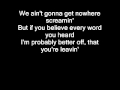 Hinder - Red Tail Lights Lyrics