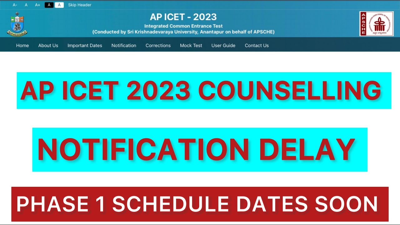 AP ICET 2023 PHASE 1 COUNSELLING DELAY | ICET COUNSELLING NOTIFICATION SOON