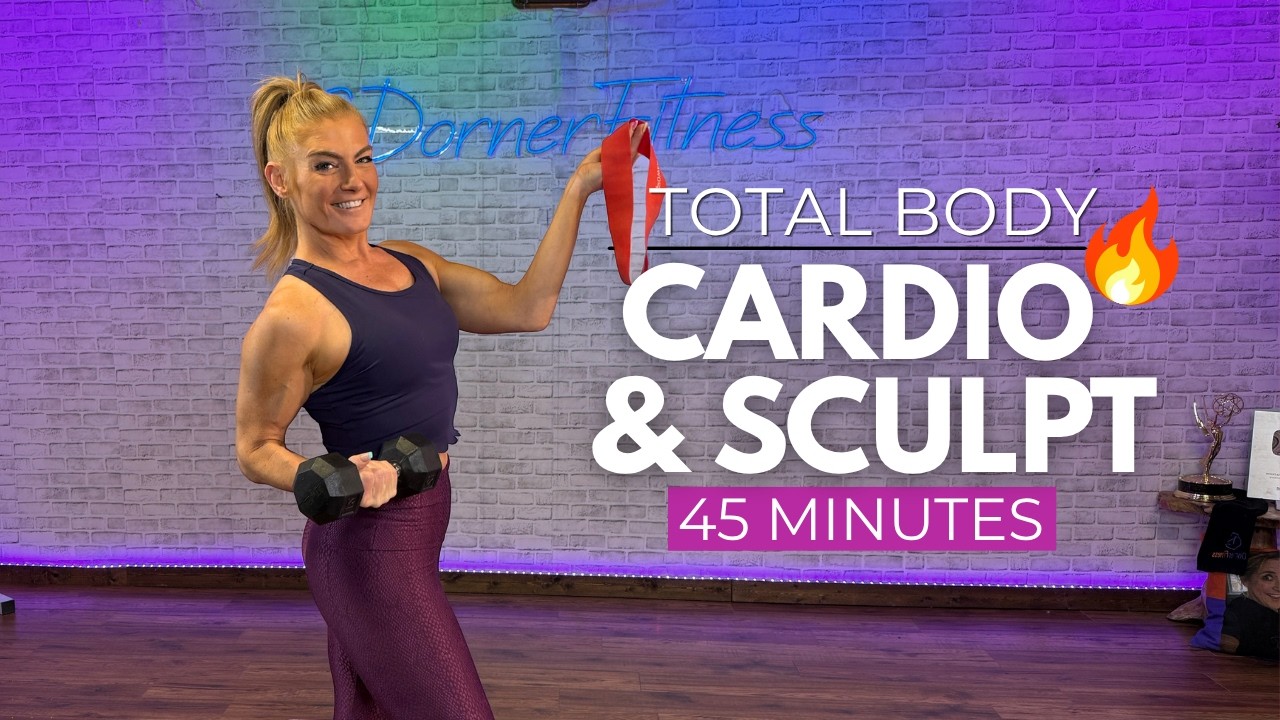 TOTAL BODY Cardio + Strength | 45 Min Home Workout | Weights and Mini ...