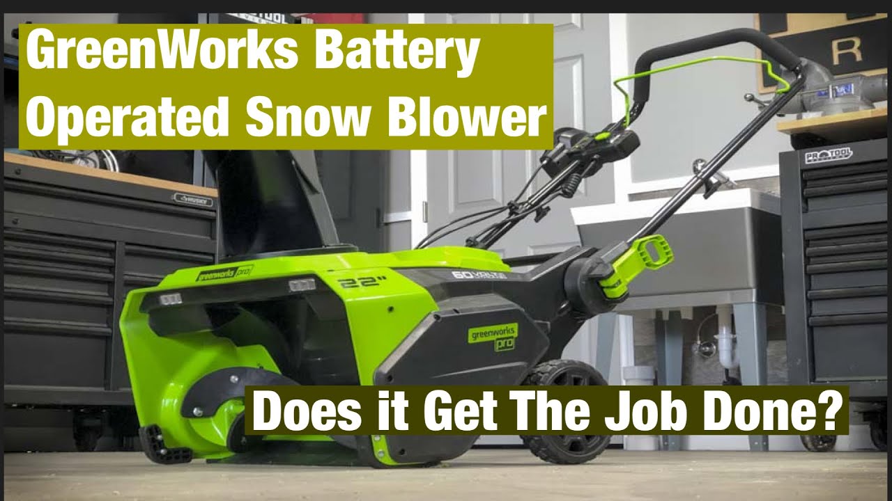 GreenWorks Pro 60 Volt Battery Powered Snow blower. Does a battery