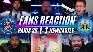 NEWCASTLE FANS REACTION TO PSG 1-1 NEWCASTLE | CHAMPIONS LEAGUE