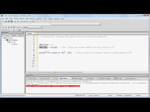 Lesson 8.6 : Getting the value stored at a memory address using a pointer hqdefault