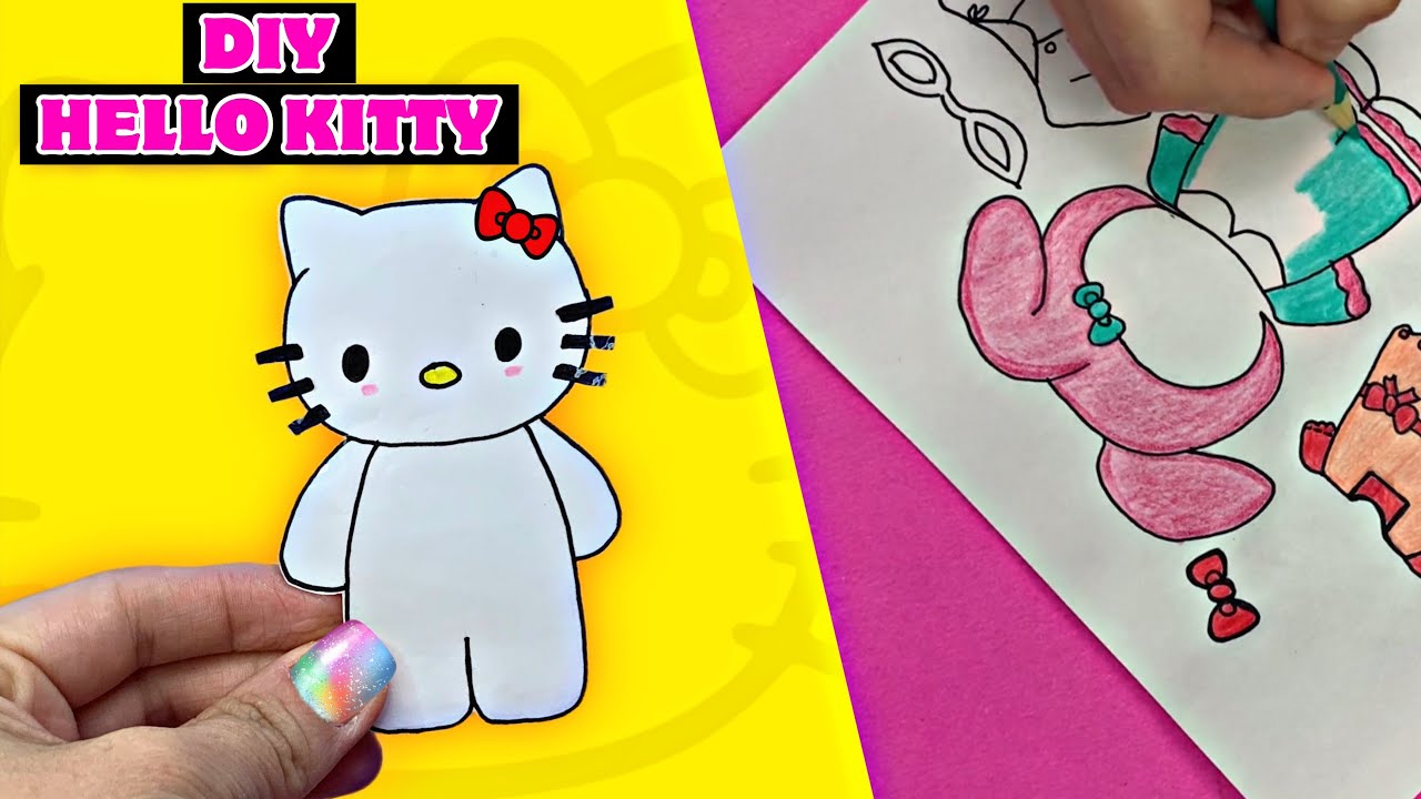 COMO FAZER HELLO KITTY ROUPAS E ACESSÓRIOS | DIY HELLO KITTY PAPER DOLL ...