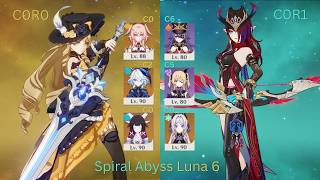 C0R0 Navia &amp; C0R1 Chasca | Genshin Impact Luna 6 (6.5) Spiral Abyss Clear