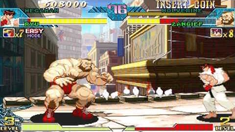 Marvel vs Capcom Clash of Super Heroes:Megaman & Ryu vs. Wolverine & Zangrief